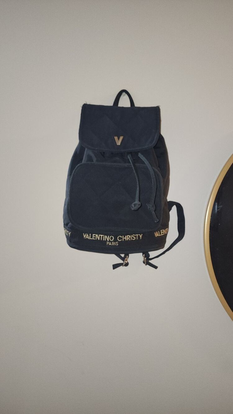 Valentino Christy Quilted Canvas Backpack In Black Excellent Condition Authentic